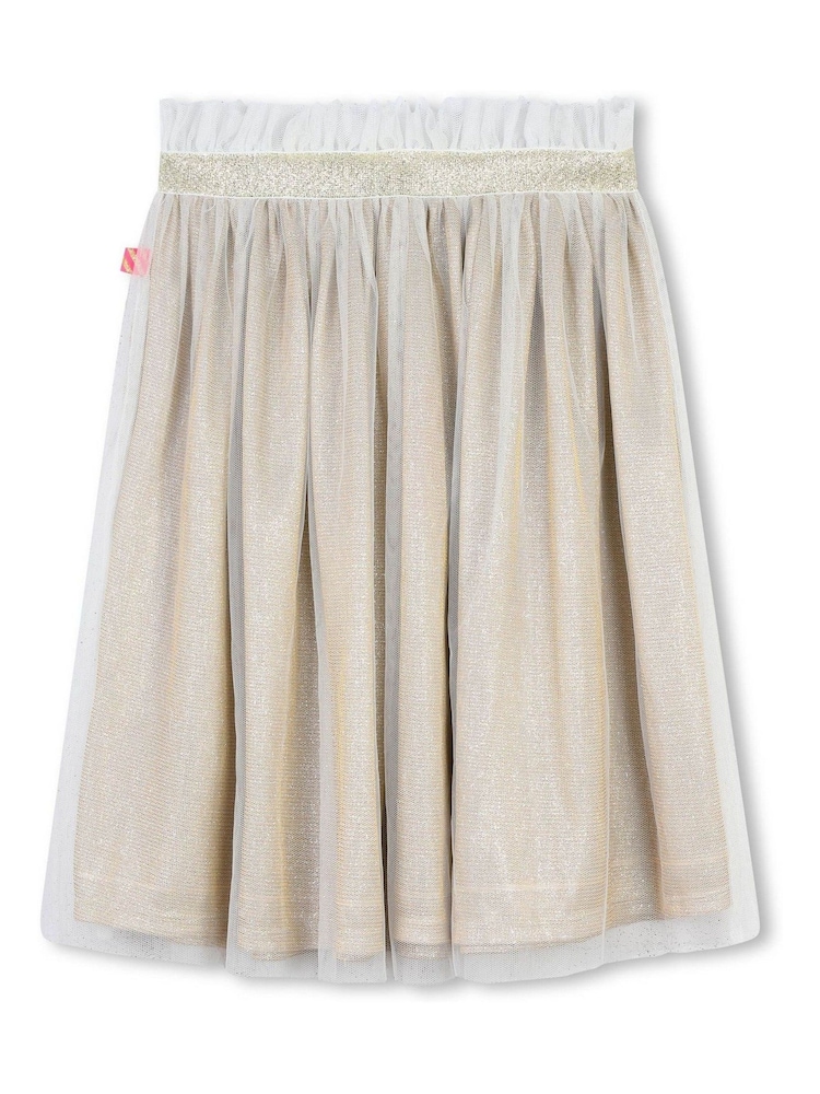Billieblush Gold 2-layer Glitter Mesh Midi Skirt - Image 2 of 3