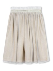 Billieblush Gold 2-layer Glitter Mesh Midi Skirt - Image 3 of 3