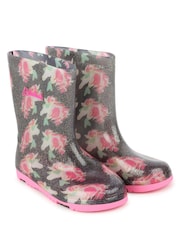 Billieblush Pink Floral Print Wellies - Image 4 of 7