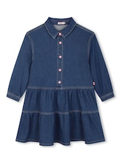 Billieblush Blaues Jeanshemdkleid mit Logo-Print auf der Rückseite - Bild 3 von 4