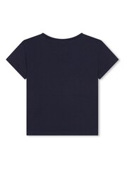Blau - Billieblush Kurzarm-T-Shirt mit Glitzerdesign, Herz und Logo aus 100 % Baumwolle - Bild 2 von 2