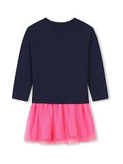 Billieblush Blue Long Sleeve 100% Cotton 2-in-1 Dress with Tutu Skirt - Bild 2 von 2
