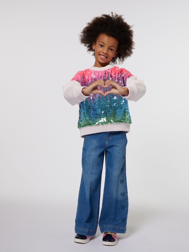 Billieblush Pink Multicolour Sequin Jumper - Image 1 of 3
