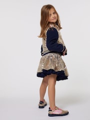Billieblush Gold Glitter Sequin Mesh Lined Party Skirt - Image 1 of 4