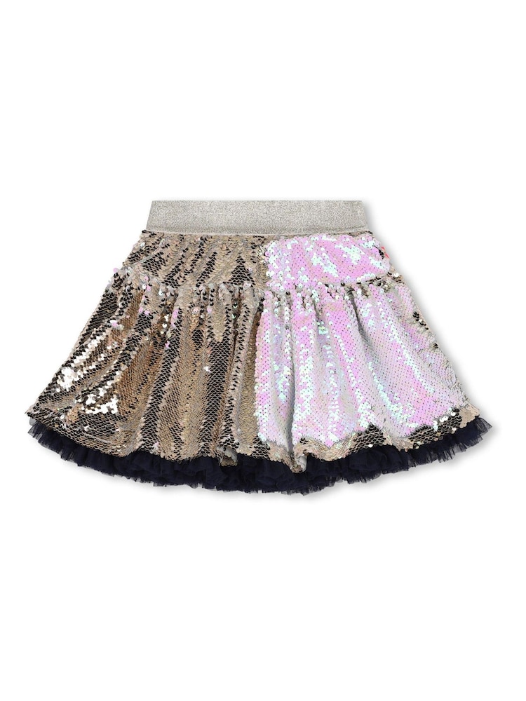 Billieblush Gold Glitter Sequin Mesh Lined Party Skirt - Image 4 of 4