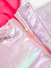 Billieblush Iridescent Metalic Logo Hooded Puffer Coat - Image 3 of 5