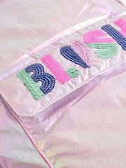Billieblush Iridescent Metalic Logo Hooded Puffer Coat - Image 4 of 5