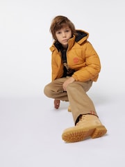Timberland Yellow 2 in 1 Padded Coat and Gilet With Back Print - Image 1 of 8