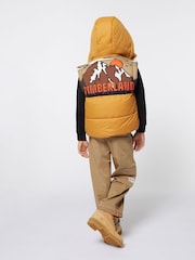 Timberland Yellow 2 in 1 Padded Coat and Gilet With Back Print - Image 3 of 8