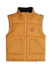 Timberland Yellow 2 in 1 Padded Coat and Gilet With Back Print - Image 7 of 8