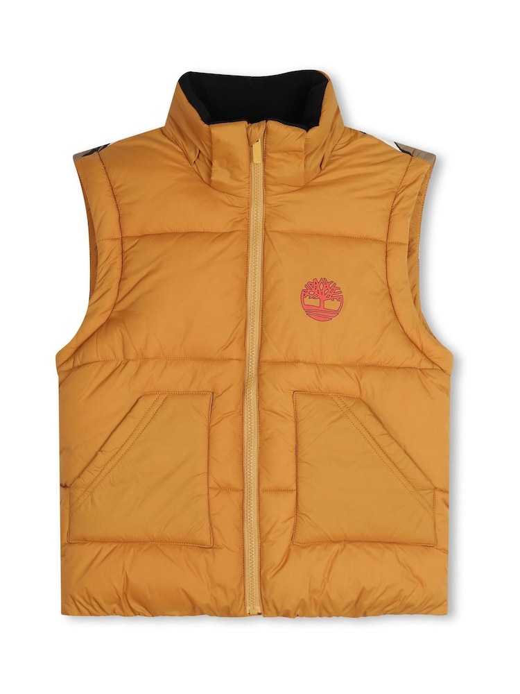 Timberland Yellow 2 in 1 Padded Coat and Gilet With Back Print - Image 7 of 8