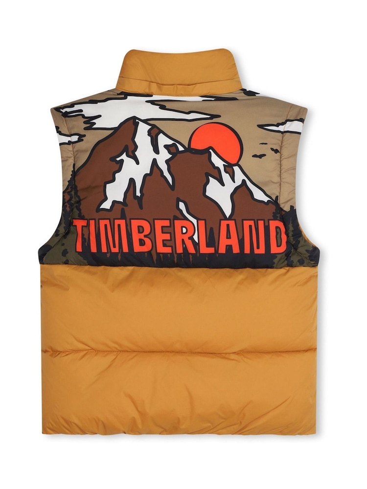 Timberland Yellow 2 in 1 Padded Coat and Gilet With Back Print - Image 8 of 8