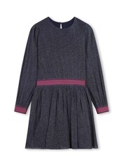 Billieblush Blue Glitter Long Sleeve Mesh Dress - Image 1 of 3