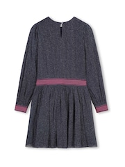 Billieblush Blue Glitter Long Sleeve Mesh Dress - Image 2 of 3