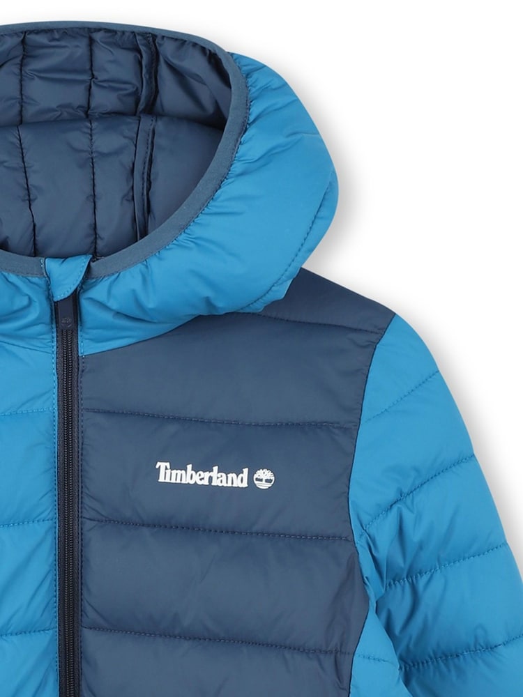 Timberland 2 Tone Logo Hooded Puffer Coat - Image 3 of 3