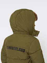 Timberland Green Hooded Longline Puffer Coat - Image 6 of 7