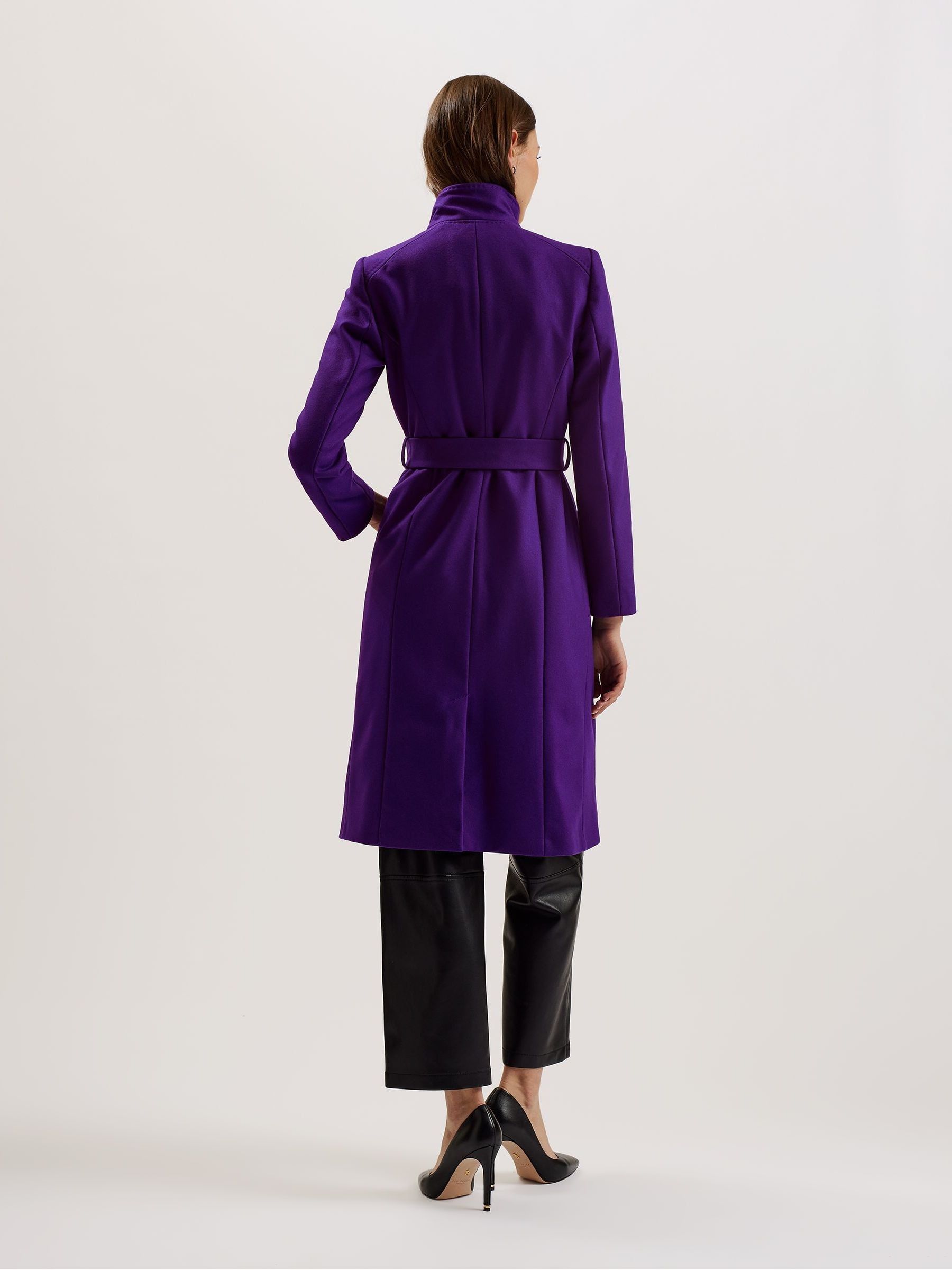 Buy Ted Baker Purple Rose Midi Length Belted Wool Wrap Coat Buy Ted Baker Purple Rose Midi Length Belted Wool Wrap Coat