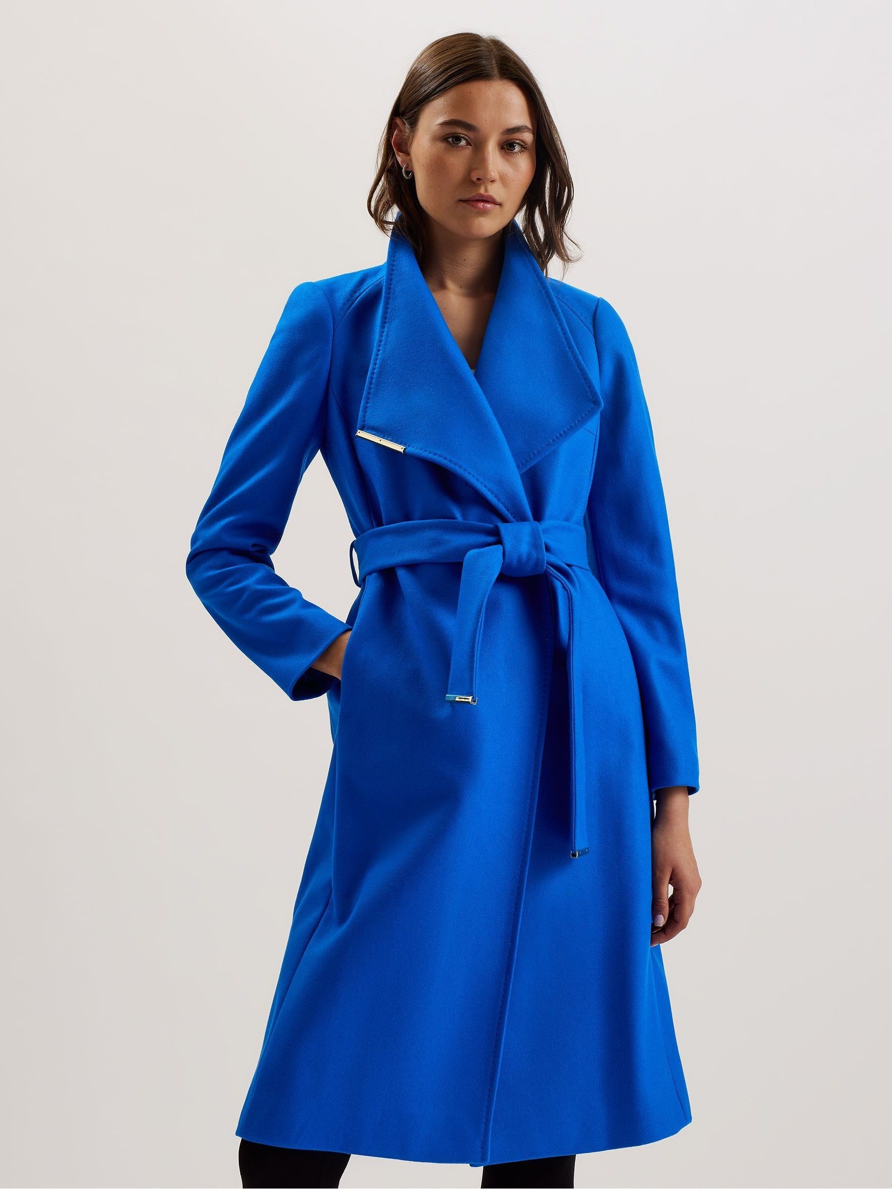 Ted baker blue wrap coat store