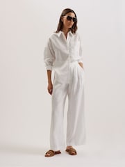 Ted Baker White Toloca White Oversized Linen Shirt - Image 1 of 5