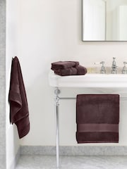 Jasper Conran London Chocolate Zero Twist Lightweight Soft Fast Drying 100% Cotton Towel - Image 1 of 5