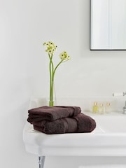 Jasper Conran London Chocolate Zero Twist Lightweight Soft Fast Drying 100% Cotton Towel - Image 2 of 5