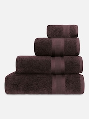 Jasper Conran London Chocolate Zero Twist Lightweight Soft Fast Drying 100% Cotton Towel - Image 3 of 5