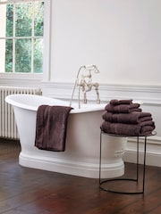 Jasper Conran London Chocolate Zero Twist Lightweight Soft Fast Drying 100% Cotton Towel - Image 4 of 5
