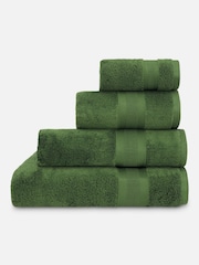 Jasper Conran London Forest Green Zero Twist Lightweight Soft Fast Drying 100% Cotton Towel - Image 3 of 5