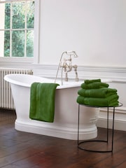 Jasper Conran London Forest Green Zero Twist Lightweight Soft Fast Drying 100% Cotton Towel - Image 4 of 5