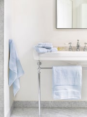 Jasper Conran London Pale Blue Zero Twist Lightweight Soft Fast Drying 100% Cotton Towel - Image 1 of 5