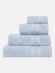 Jasper Conran London Pale Blue Zero Twist Lightweight Soft Fast Drying 100% Cotton Towel - Image 3 of 5