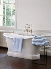 Jasper Conran London Pale Blue Zero Twist Lightweight Soft Fast Drying 100% Cotton Towel - Image 4 of 5
