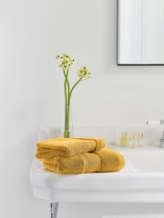 Jasper Conran London Ochre Zero Twist Lightweight Soft Fast Drying 100% Cotton Towel - Image 2 of 5