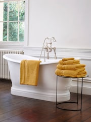 Jasper Conran London Ochre Zero Twist Lightweight Soft Fast Drying 100% Cotton Towel - Image 4 of 5