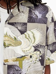 AllSaints Grey Sebastian Short Sleeve Shirt - Image 4 of 6
