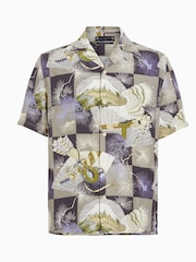 AllSaints Grey Sebastian Short Sleeve Shirt - Image 6 of 6
