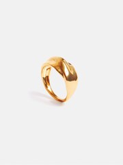Jigsaw Gold Plated Twisted Metal Ring - Image 1 of 4