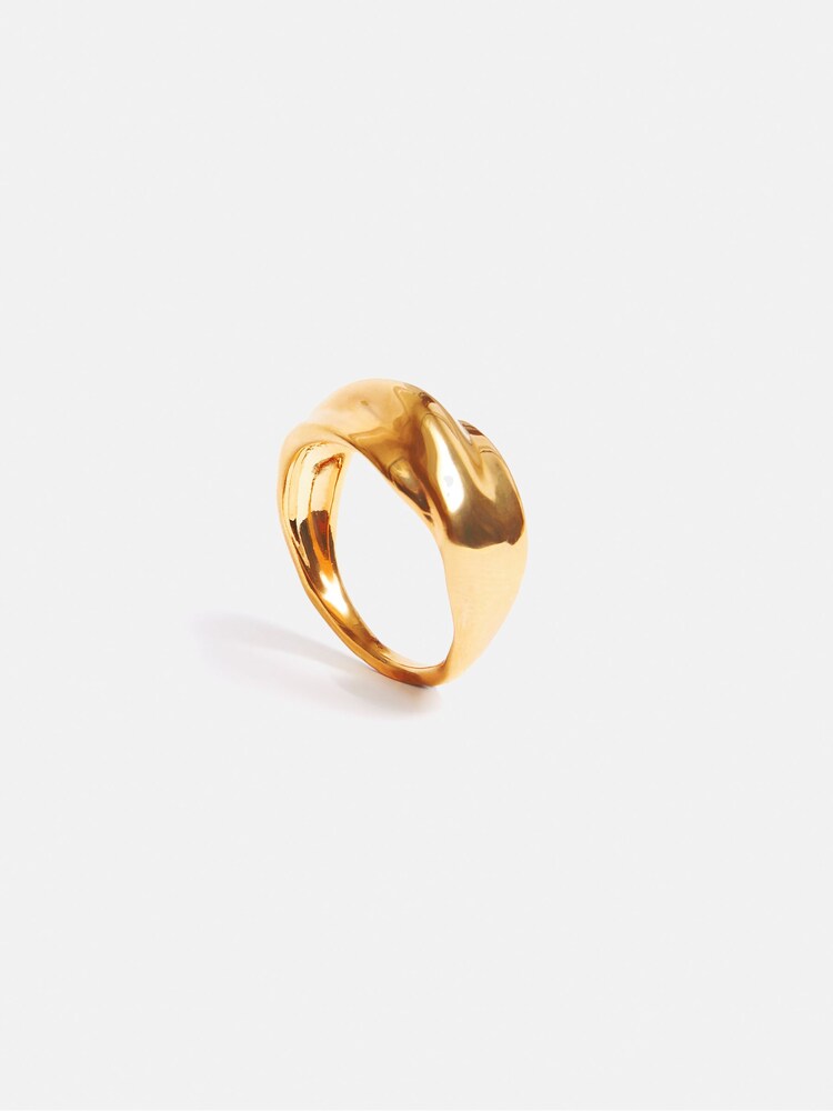 Jigsaw Gold Plated Twisted Metal Ring - Image 1 of 4