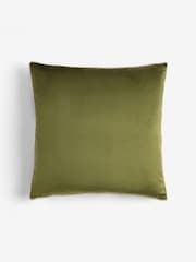 Olive 50 x 50cm Matte Velvet Contrast Pipe Cushion - Image 3 of 5