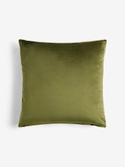 Olive 50 x 50cm Matte Velvet Contrast Pipe Cushion - Image 4 of 5