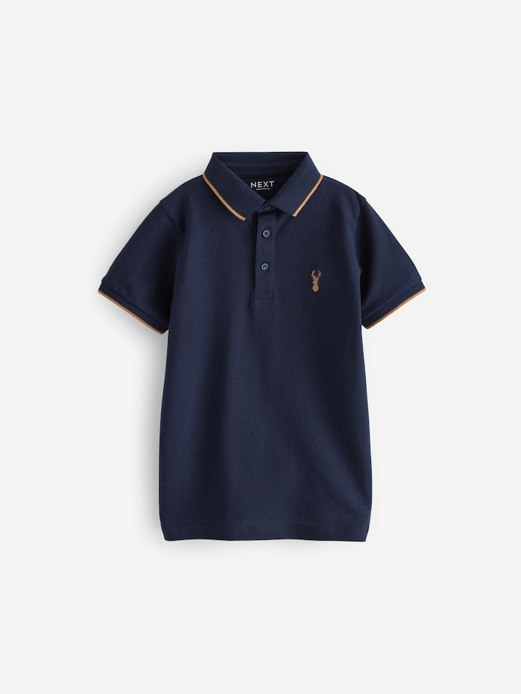 Bleu/marine/blanc - Manches courtes Polos 3 Lot (3-16ans) - Image 4 of 6