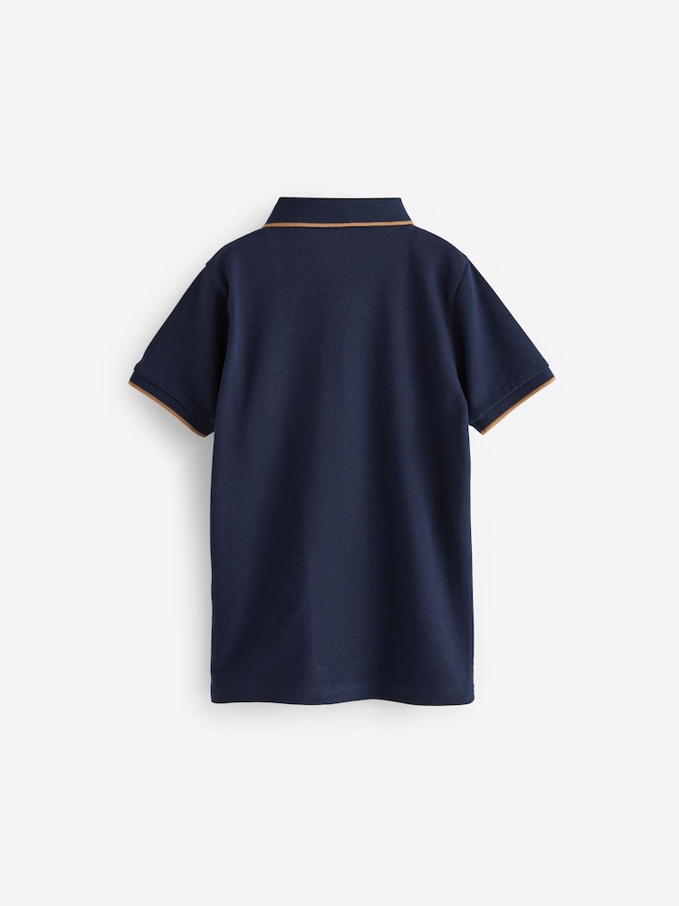 Bleu/marine/blanc - Manches courtes Polos 3 Lot (3-16ans) - Image 5 of 6