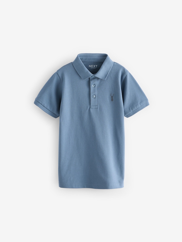 Blau/Stein - Kurzärmelige Polo-Shirts im 2er-Pack (3–16 J.) - Bild 2 von 5