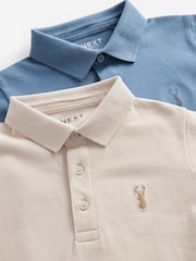 Blau/Stein - Kurzärmelige Polo-Shirts im 2er-Pack (3–16 J.) - Bild 5 von 5