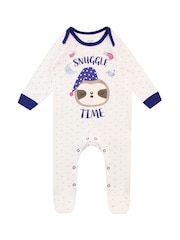 Harry Bear White Sloth 100% Cotton Sleepsuit with Snuggle Time Sloth - Image 1 of 3
