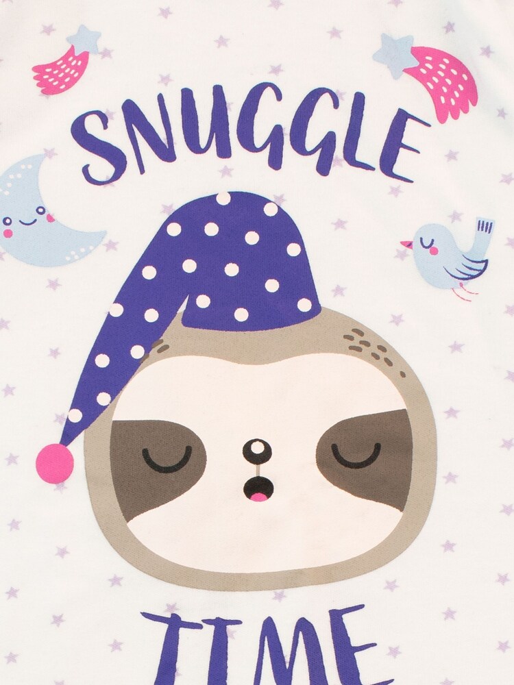 Harry Bear White Sloth 100% Cotton Sleepsuit with Snuggle Time Sloth - Image 3 of 3