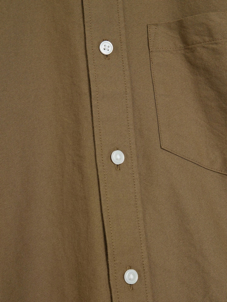 River Island Green Long Sleeve Oxford 100% Cotton Shirt - Image 4 of 4