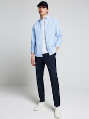 River Island Blue Long Sleeve Oxford 100% Cotton Shirt - Image 1 of 4
