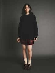 Navy Blue Premium Seam Detail Fine Knitted Jumper - Image 2 of 8