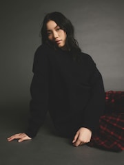 Navy Blue Premium Seam Detail Fine Knitted Jumper - Image 3 of 8